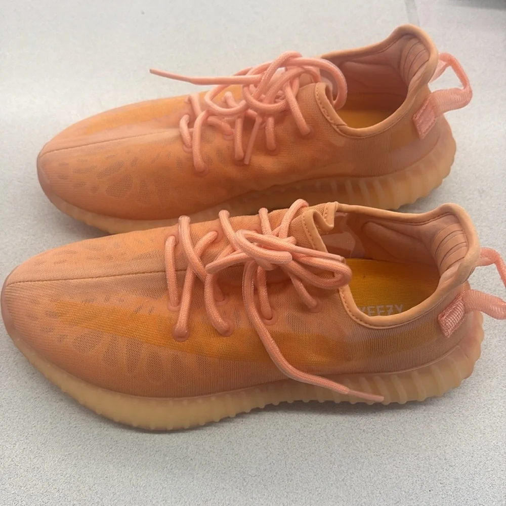 Adidas Yeezy Boost 350 V2 Onyx Orange Sneakers, Mens Size 8